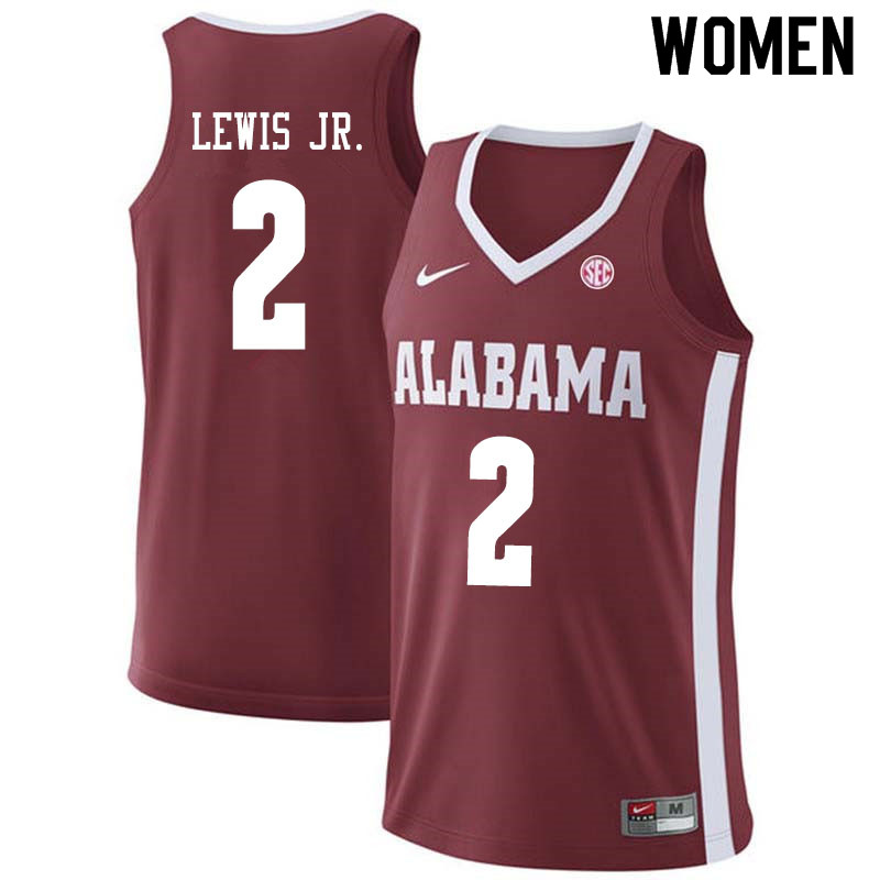 Women #2 Kira Lewis Jr. Alabama Crimson Tide College Basketball Jerseys Sale-Crimson